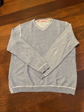 Tommy Bahama thermal textured v neck cotton long sleeve sweater